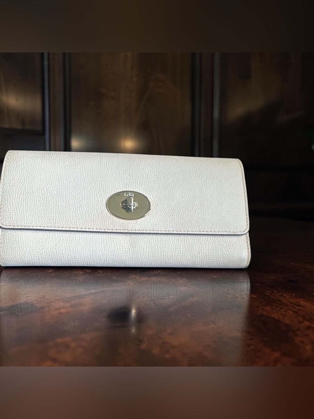 Coach Slim Envelope Wallet w/pop-out pouch  - Crème/Orange